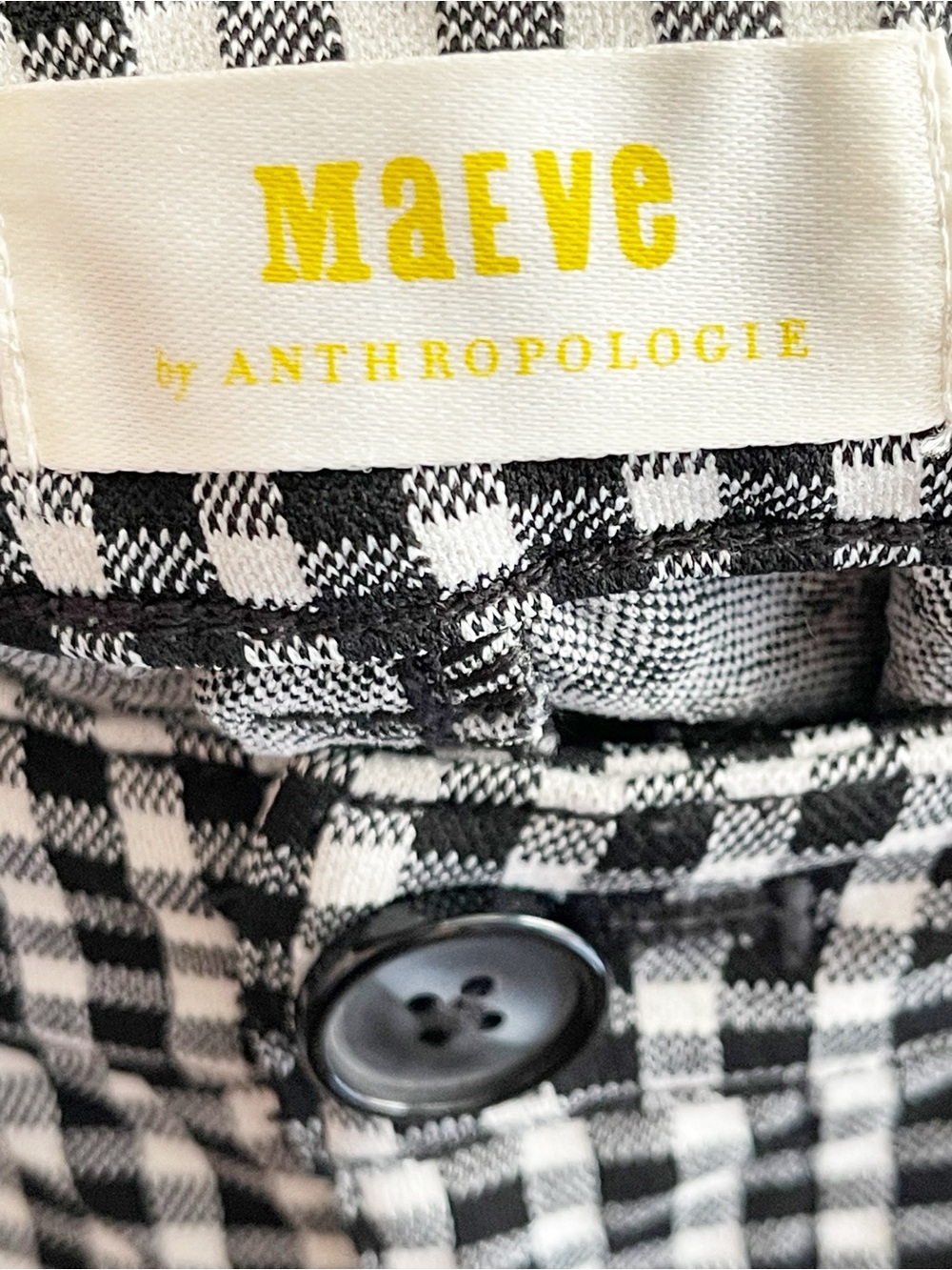 Anthropologie Maeve Houndstooth High-Waist Skinny Pants - Black & White - Picture 4 of 6